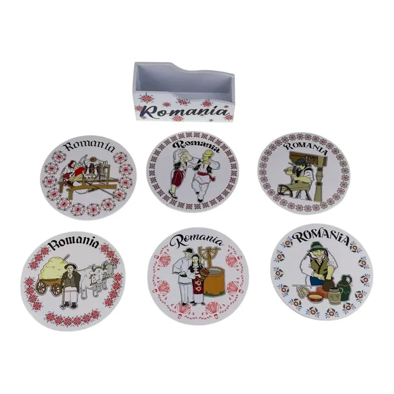 Romania set 6 suporti pentru pahare, model 367j